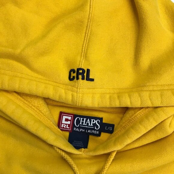 Chaps Ralph Lauren Large Yellow Hoodie Pullover - Picture 3 of 5